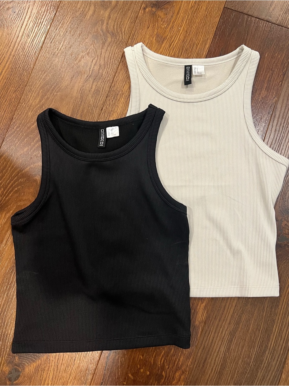 H&M Ribbed Tank Top — Black (xs) & Cream (s)